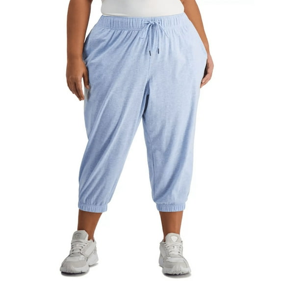 Id Ideology Womens Performance Plus Size Cropped Jogger Pants, Blue, 2X