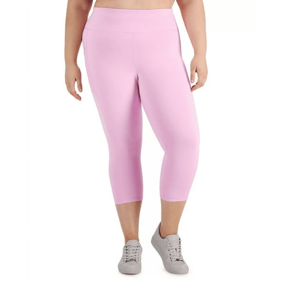 Id Ideology Womens Plus Size Cropped Leggings, Pink, 1X