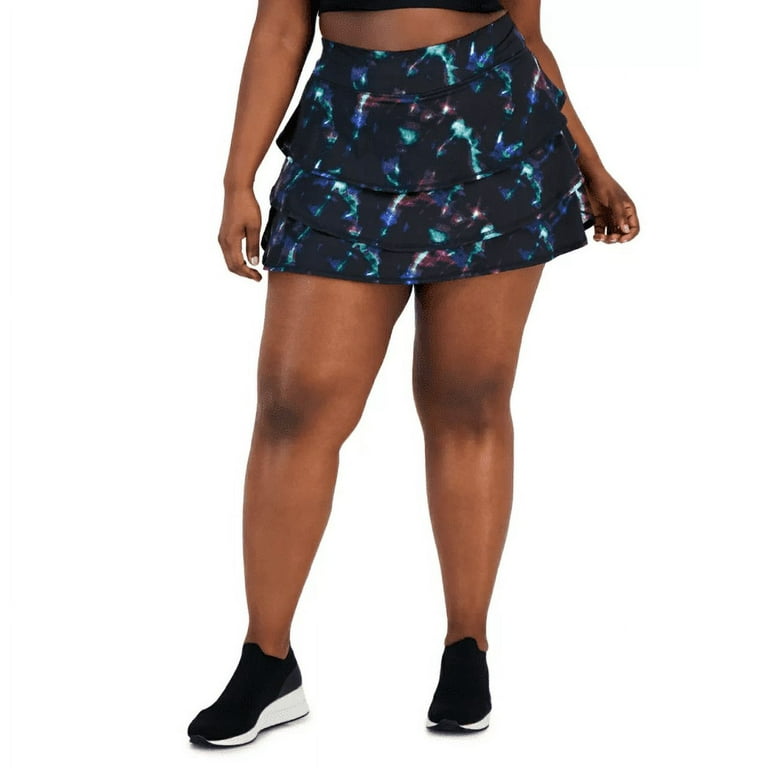 Id Ideology Womens Plus Size Printed Celestial Sky Flouncy Skort Multicolor 3X