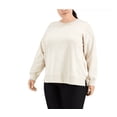 thumbnail image 1 of Id Ideology Womens Plus Size Solid Crewneck Sweatshirt, Sand, 1X, 1 of 1