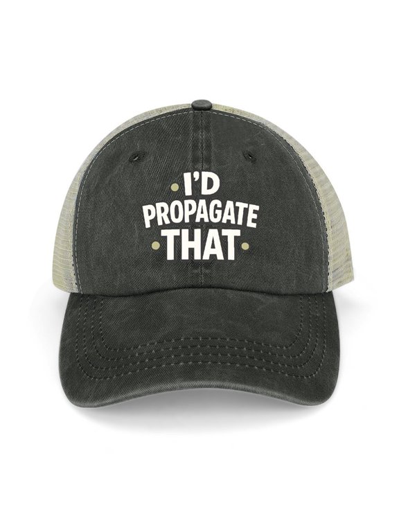 Id Propagate That Black Adjustable Trucker Baseball Cap for Men Women, Mesh Snapback Hat