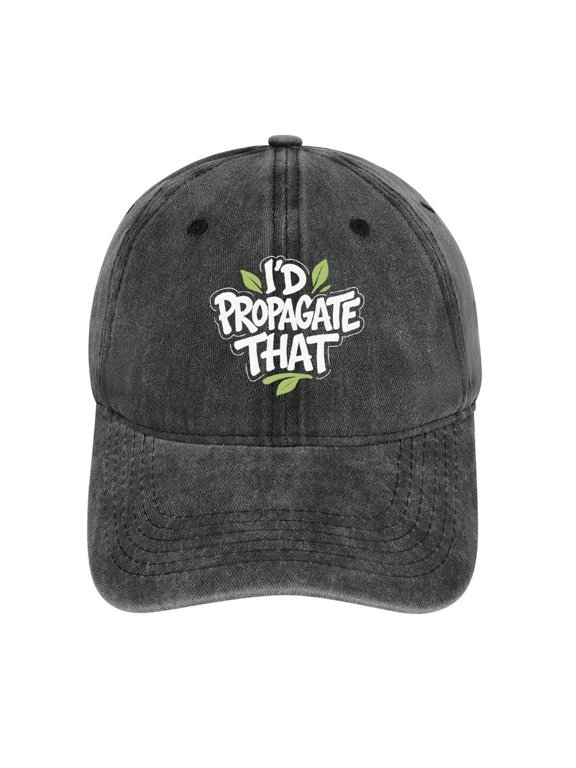Id Propagate That Charcoal Cotton Baseball Cap for Men Women, Outdoor Casual Adjustable Hat