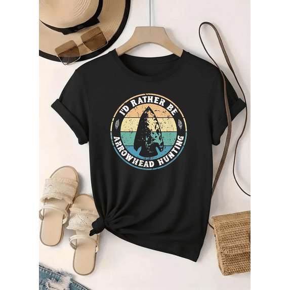 Id Rather Be Arrowhead Hunting Funny Vintage Collector Humor Unisex T-Shirt V12110 up to Size 5XL
