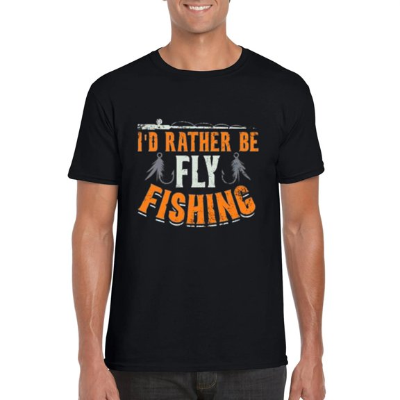 Id Rather Be Fly Fishing Funny Quote Retro Fly Fisher Humor Hobby T-Shirt, for men & women, up to size 5XL