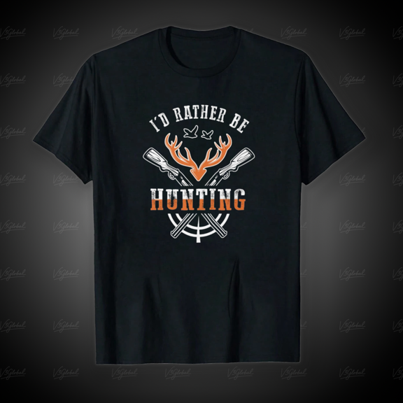 Id Rather Be Hunting Funny Quote for Hunter Outdoors Unisex T-Shirt, for Men & Women, up to Size 5XL