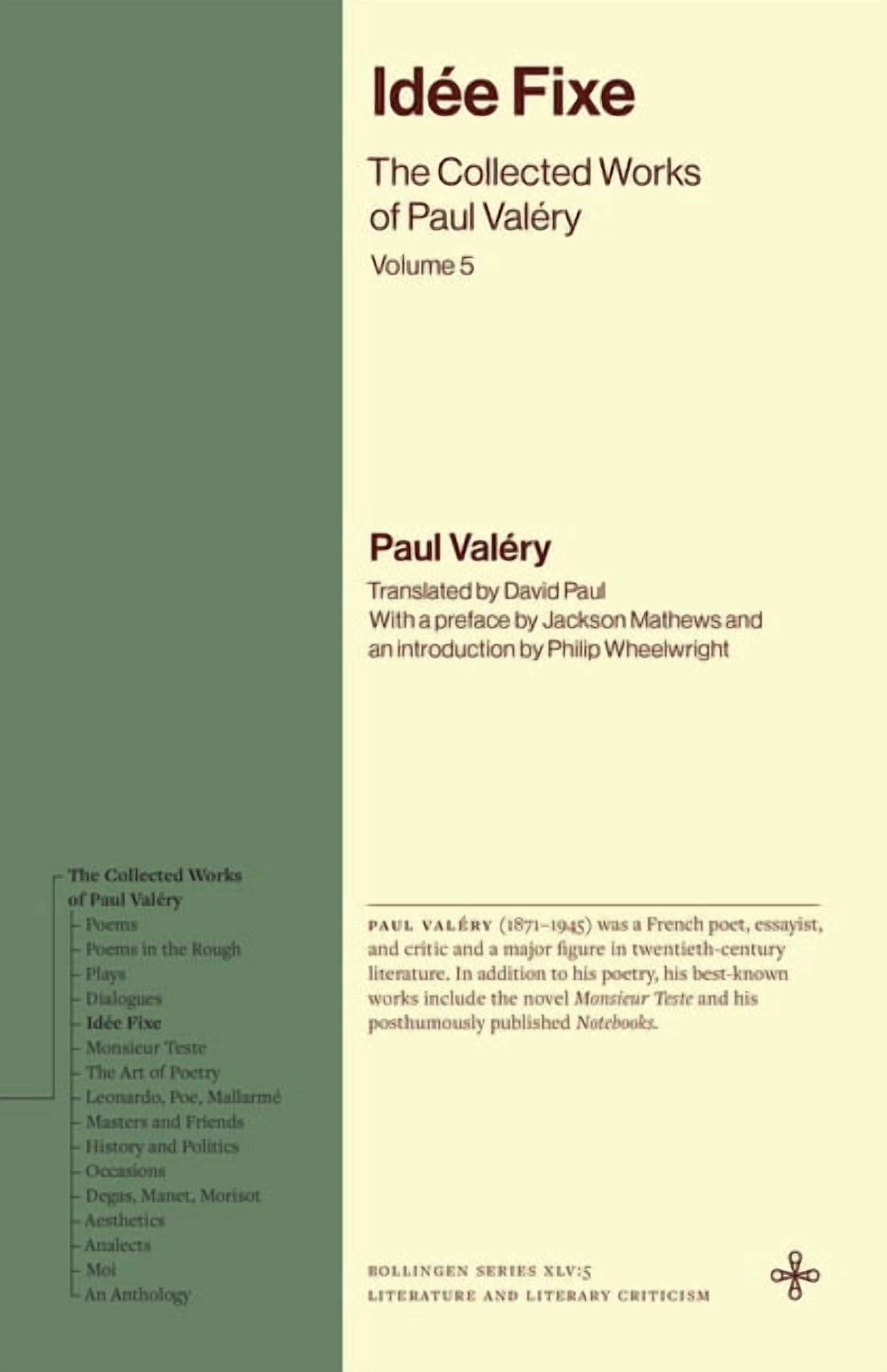 Bollingen Recollections IdÃ©e Fixe: The Collected Works of Paul ValÃ©ry, Volume 5, (Hardcover)
