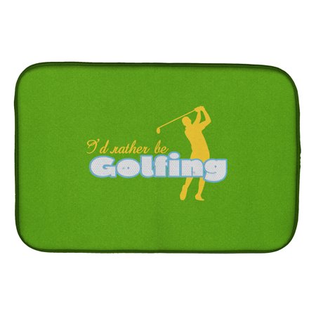 Id rather be Golfing Man on Green Dish Drying Mat