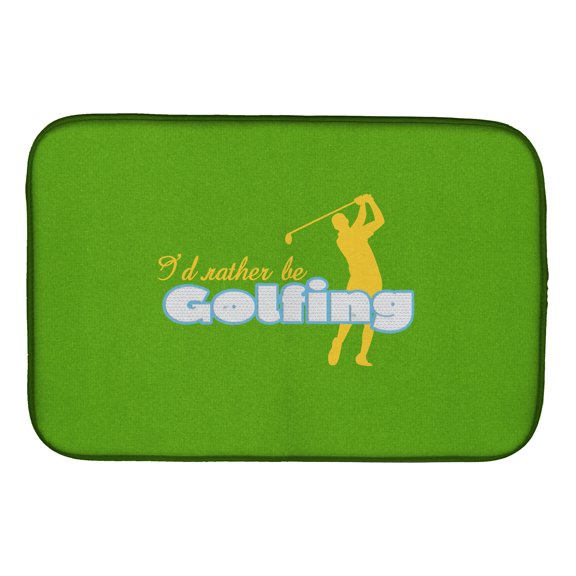 I'd rather be Golfing Man on Green Dish Drying Mat