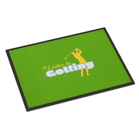 Id rather be Golfing Man on Green Doormat 24x36