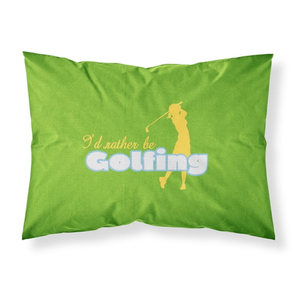 Id rather be Golfing Woman on Green Fabric Standard Pillowcase