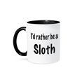 thumbnail image 1 of 3dRose, Id rather be a sloth, 15oz Two-Tone Black Mug, 1 of 3