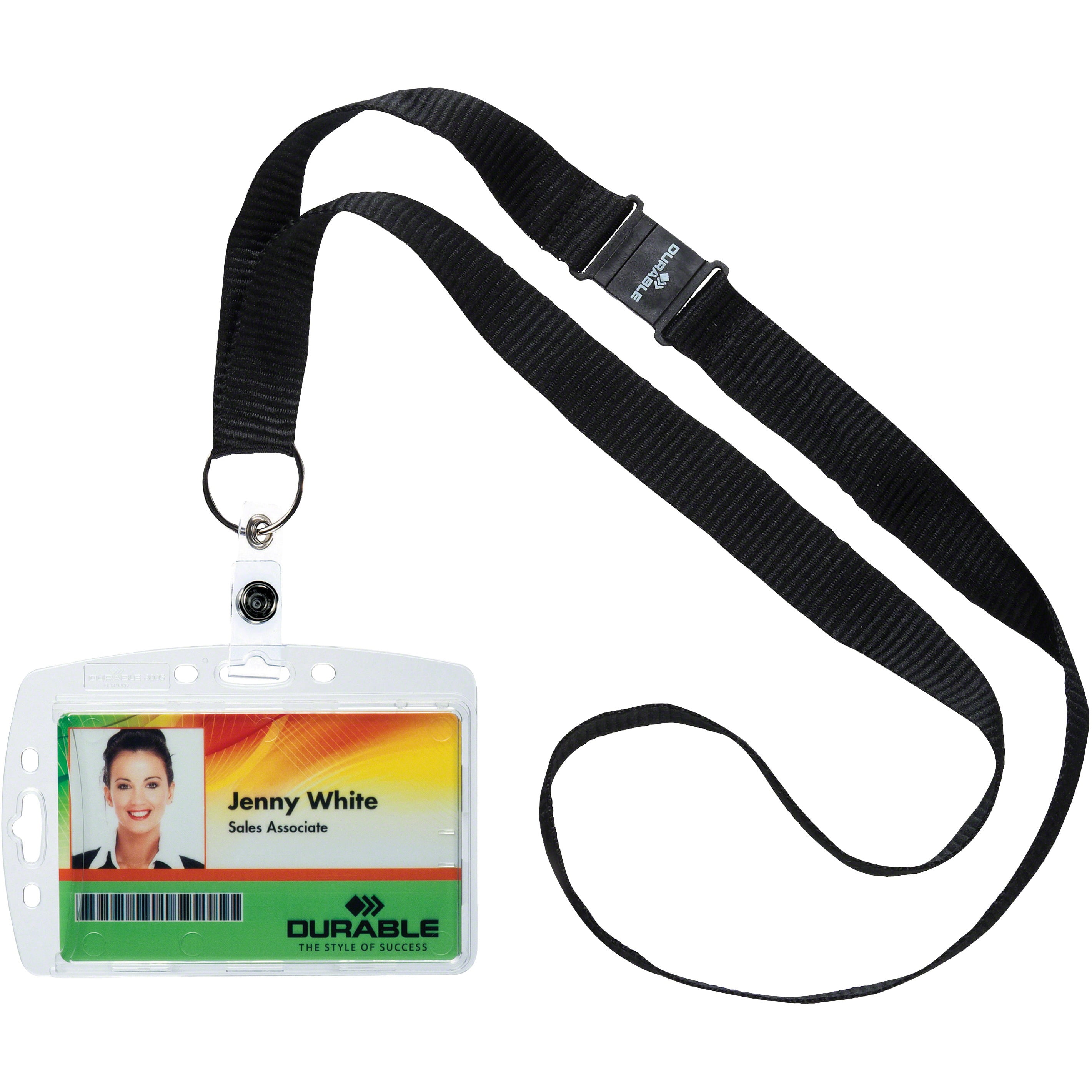 Bulk 100 Pack - Clear Vertical Large 4x6 Credential ID Badge Holders (3 1/2  x 5 1/4 Insert) with Premium Bulldog Clip Lanyards for VIP, Press Pass,  Tickets & More by Specialist ID (Black) 