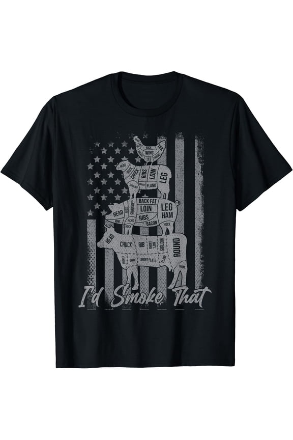 Id smoke that funny grilling I'd smoke that US flag T-Shirt