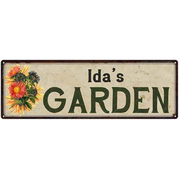 Ida's Garden Flower Chic Decor 8x24 Sign Gift 108240017186