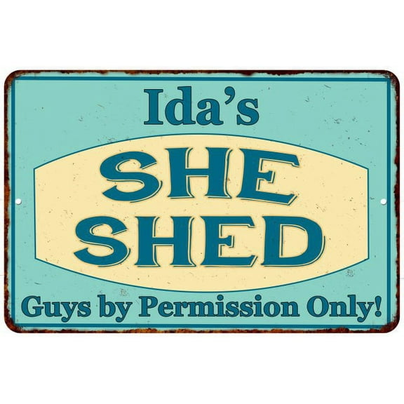 Ida's SHE SHED Metal Sign Wall Decor Gift 8x12 208120039186