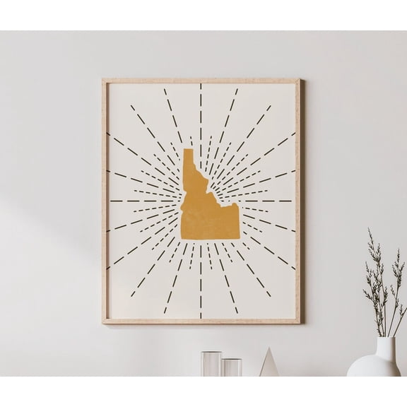 Idaho Boho Wall Art Mid Century Modern State of Idaho Bohemian Decor Idaho Boho Print Abstract Idaho Wall Art Map of Idaho