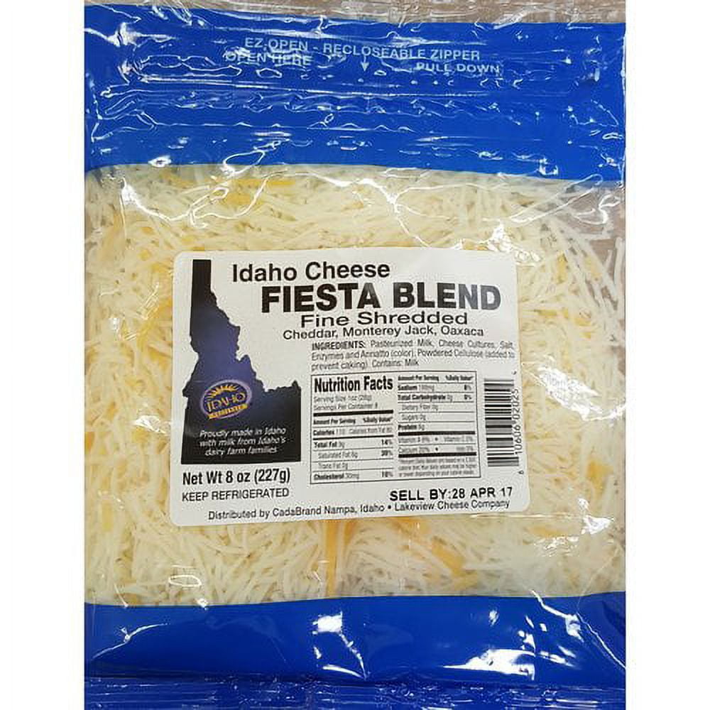 Idaho Cheese Fresh Shredded Fiesta Blend Cheese, 8 oz, Plastic Bag