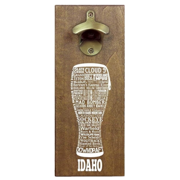 Torched Beer Bottle Opener Magnetic Cap Catcher  12" x 5" x 2.5" Idaho