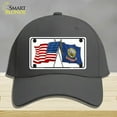 thumbnail image 1 of Idaho Crossed US Flag Novelty License Plate Hat Cotton Charcoal, 1 of 1