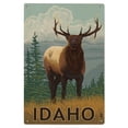 thumbnail image 1 of Idaho, Elk Scene Birch Wood Wall Sign (6x9 Rustic Home Decor, Ready to Hang Art), 1 of 5