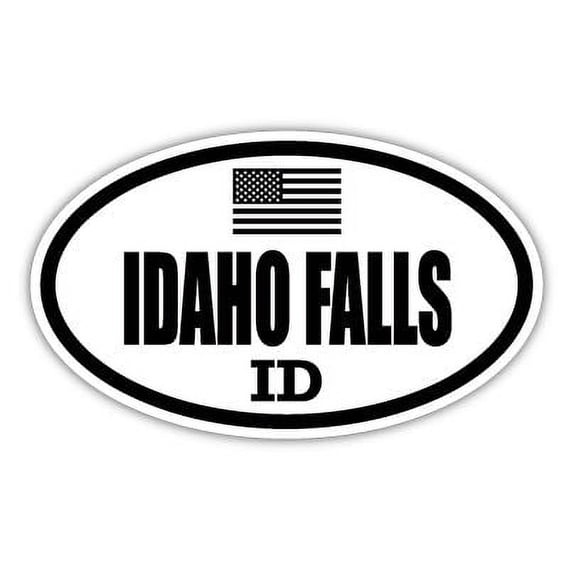 Idaho Falls ID Idaho Bonneville County Stealthy Subdued Old Glory US Flag Oval Euro Decal Bumper Sticker 3M Vinyl 3" x 5"