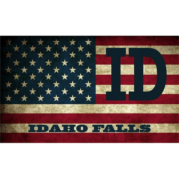 Idaho Falls ID Idaho Bonneville County Vintage US Flag Decal Bumper Sticker 3M Vinyl 3" x 5"