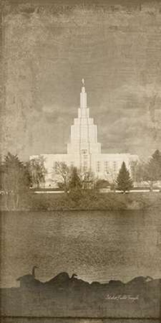Idaho Falls Temple Canvas Art - Ramona Murdock (10 x 20)