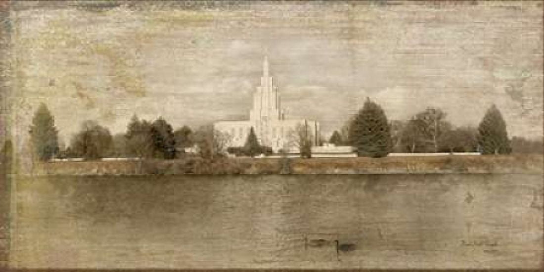 Idaho Falls Temple Landscape Canvas Art - Ramona Murdock (10 x 20)