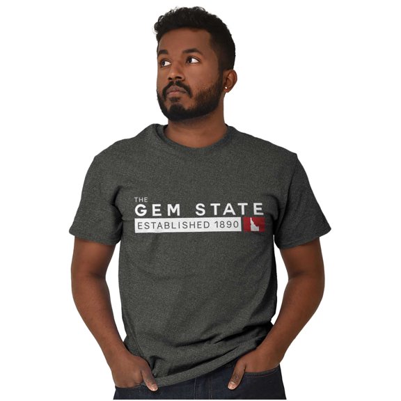 Idaho Gem State Established 1890 Men's Graphic T Shirt Tees Brisco Brands X