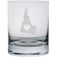 thumbnail image 1 of Idaho Heart States Etched 10.25oz Crystal Rocks Whisky Glass, 1 of 1