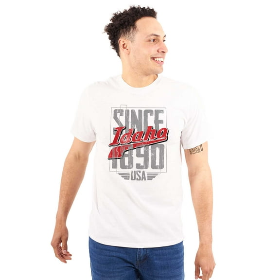 Idaho ID Vintage Athletic Letters Men's Graphic T Shirt Tees Brisco Brands S