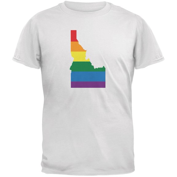 Idaho LGBT Gay Pride Rainbow White Adult T-Shirt - Medium