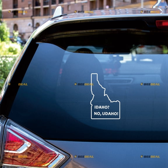 Idaho Outline No Udaho No U-Da-Ho Sticker Decal Vinyl - 2 Pack White 4" - For Car Boat Laptop Cup No Background Die-cut
