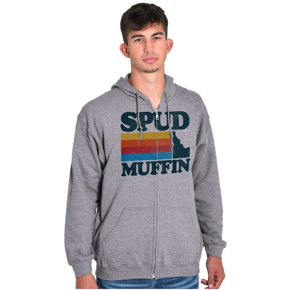 Idaho Potato Land Spud Muffin Funny Zip Up Hoodie Men's Women's Brisco Brands S