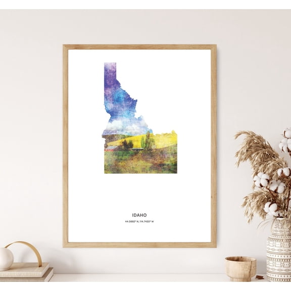 Idaho Print Idaho Print Idaho Idaho Idaho Map Art Map Of Idaho