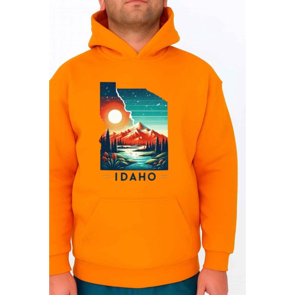 Idaho Retro Mountain State Pride Travel Souvenir Unisex Hoodie up to 5XL