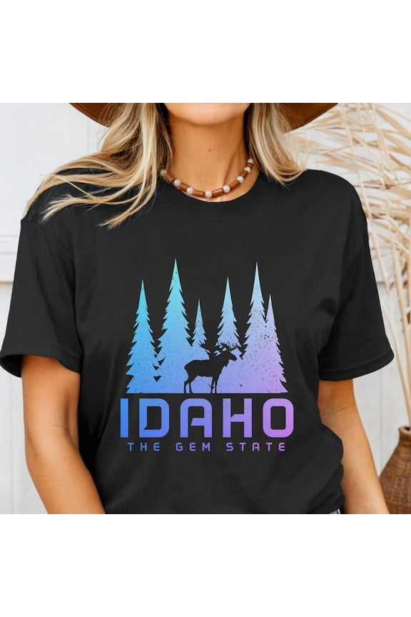 Idaho Shirt the Gem State Tshirt Vintage Retro Moose Nature Lover Tee Hiking Hiker Gift T-shirt