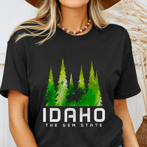 Idaho Shirt the Gem State Tshirt Vintage Retro Moose Nature Lover Tee Hiking Hiker Gift T-shirt