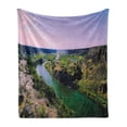 thumbnail image 1 of Idaho Soft Flannel Fleece Throw Blanket, Natural Landscape Picturesque of Snake River and Clear Sky in Twin Falls USA, Cozy Plush for Indoor and Outdoor Use, 50" x 60", Multicolor, by Ambesonne, 1 of 5
