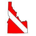 thumbnail image 1 of Idaho State (B13) Diver Down Flag Yeti Tumbler Decal Sticker Laptop, 1 of 1