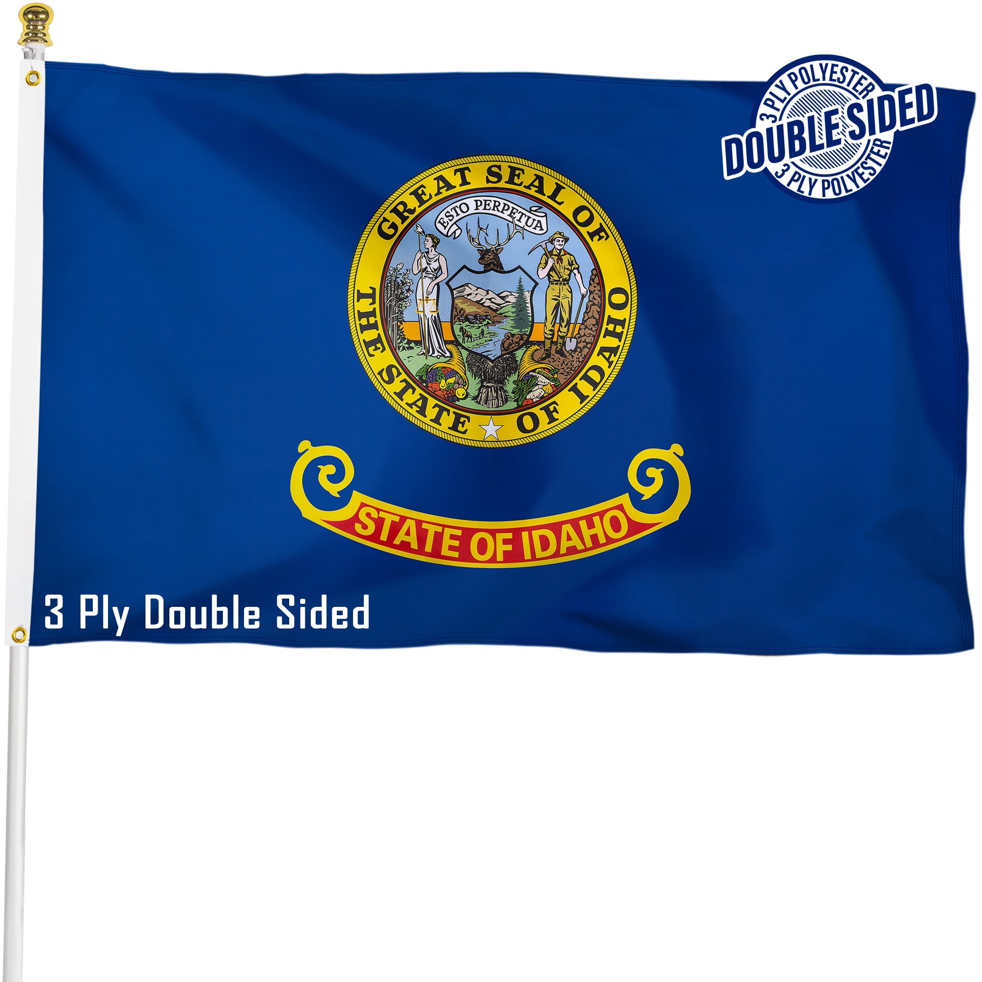 Idaho State Flag 3x5ft Polyester with Brass Grommets