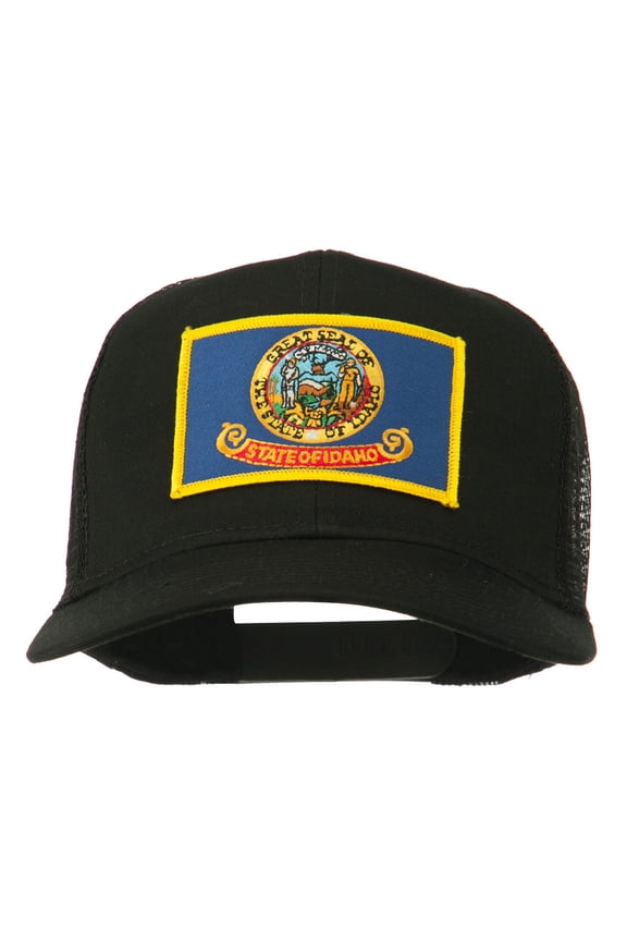 Idaho State Flag Patched Mesh Cap - Black OSFM