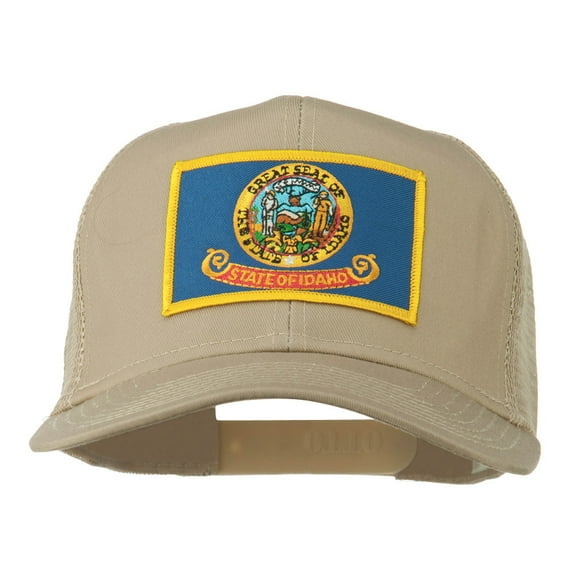 Idaho State Flag Patched Mesh Cap - Khaki OSFM