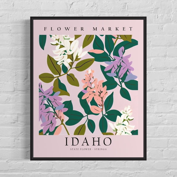 Stringlia Flower Idaho State Flower Wall Art Print, Market, Syringa 1960S, Neutral ...