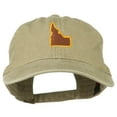 thumbnail image 1 of Idaho State Map Embroidered Washed Cotton Cap - Khaki OSFM, 1 of 5