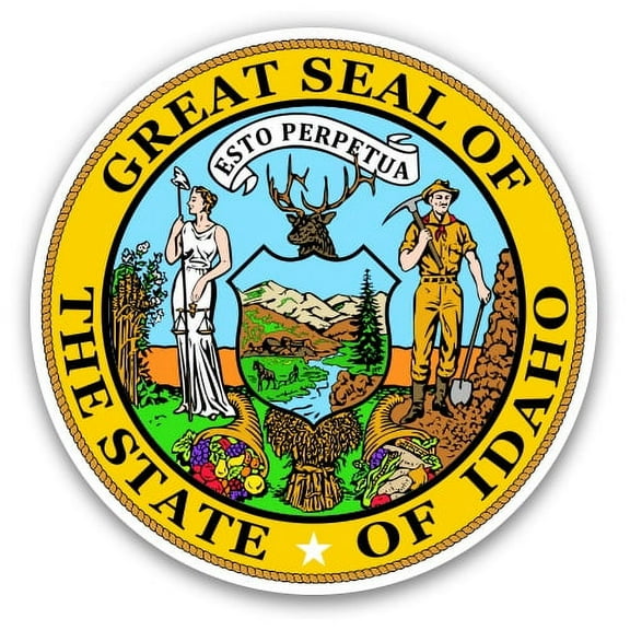 Idaho State Seal - 3" Vinyl Sticker - For Car Laptop Water Bottle Phone - Waterproof Decal