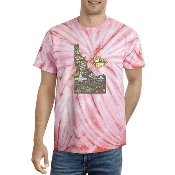 Idaho State Tourist Map. Tie Dye Cyclone Men -Image by Shutterstock, Male XX-Large