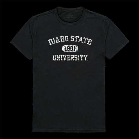 Idaho State University Bengals Distressed Arch College T-Shirt, Black - Large