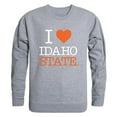 thumbnail image 1 of Idaho State University I Love Crewneck T-Shirt, Heather Grey - 2XL, 1 of 1