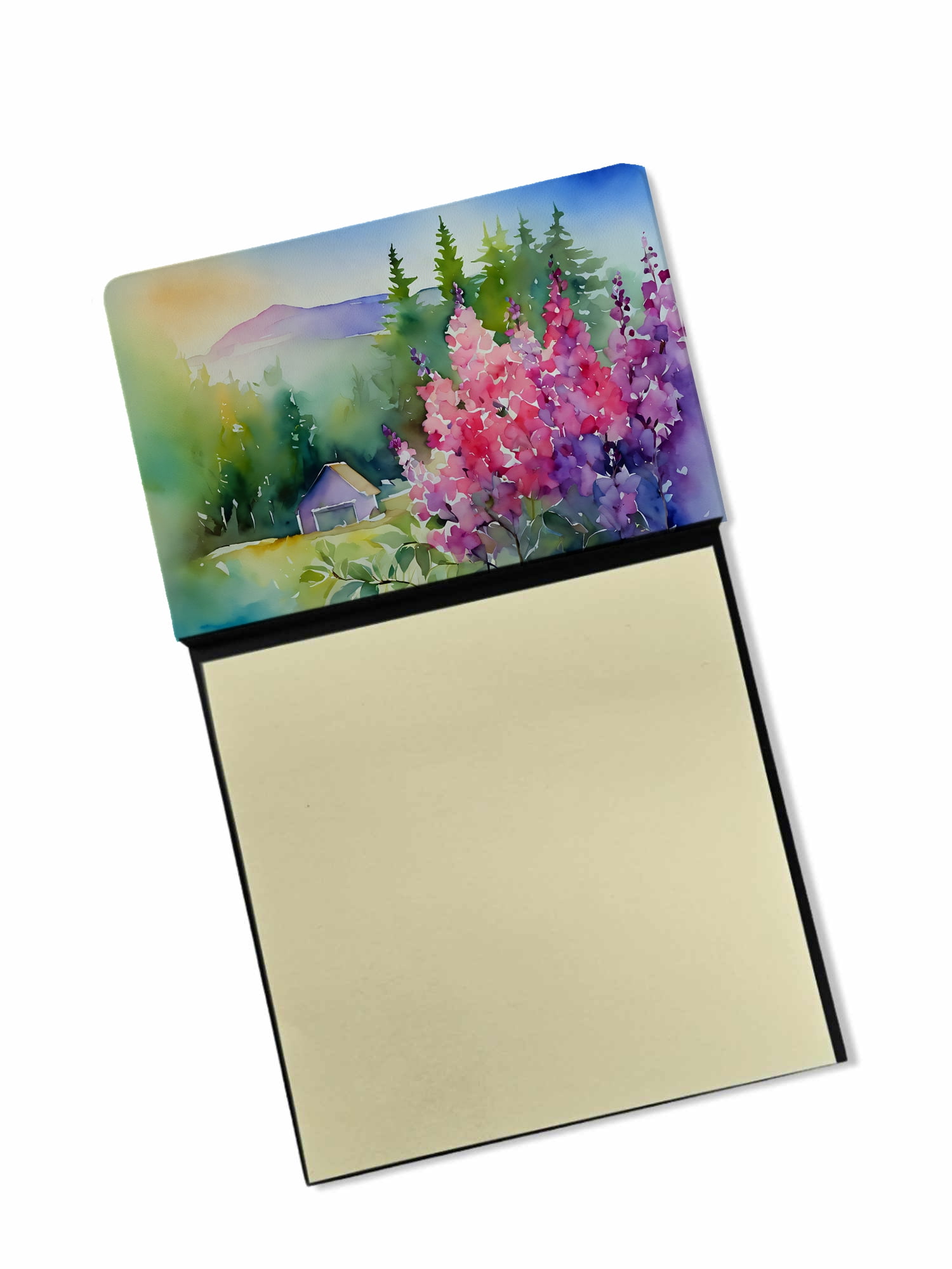 Idaho Syringa in Watercolor Sticky Note Holder 3.25 in x 5.25 in